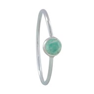 Bague Argent 925 Petit Rond Facetté d'Amazonite