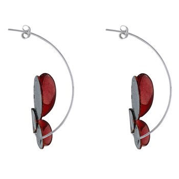 Red and Pink Enameled Butterfly Earrings