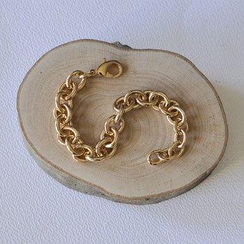 Bracelet Plaqué Or Gourmette Gros Maillons