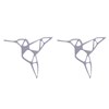 Boucles d'Oreilles Clous Argent 925 Colibri Ajouré - vue V2