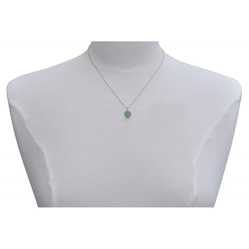 Collier Plaqué Or Pendentif Perle d'Aventurine - vue 2