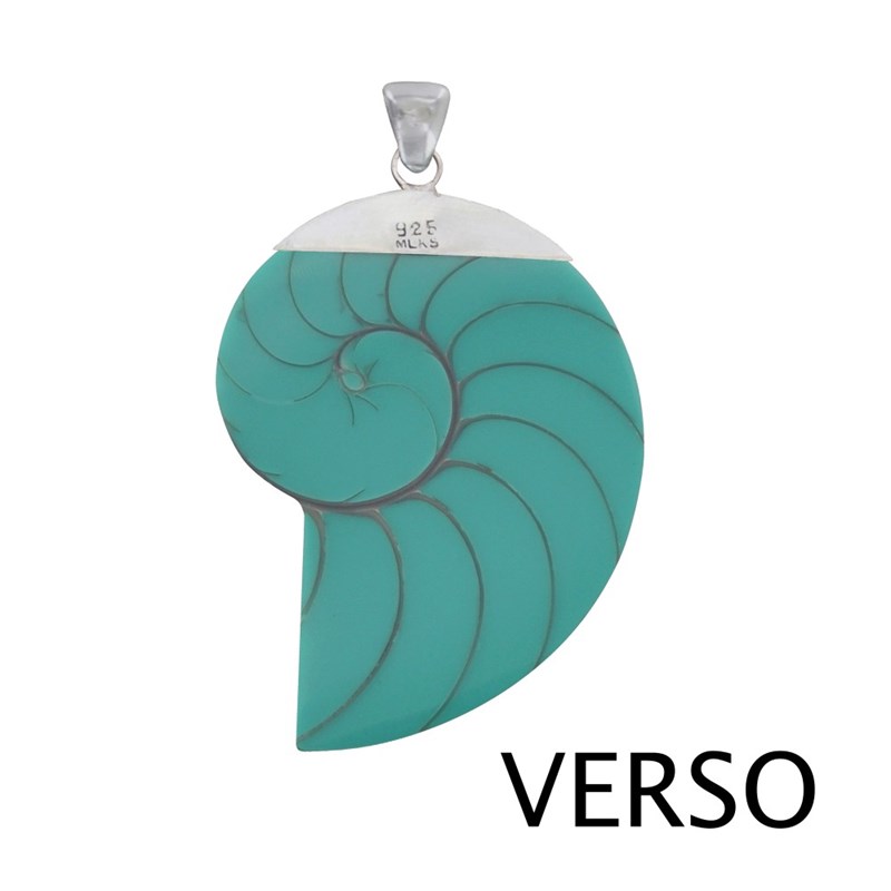 Pendentif Argent 925 Nautile Coquillage et Résine - vue 2
