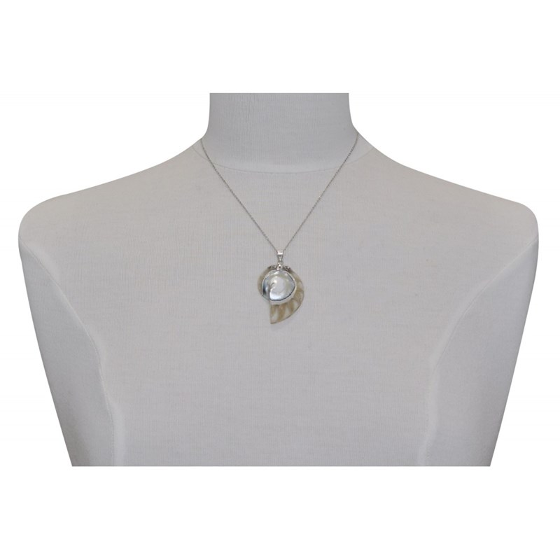 Pendentif Argent 925 Nautile Coquillage et Résine - vue 3