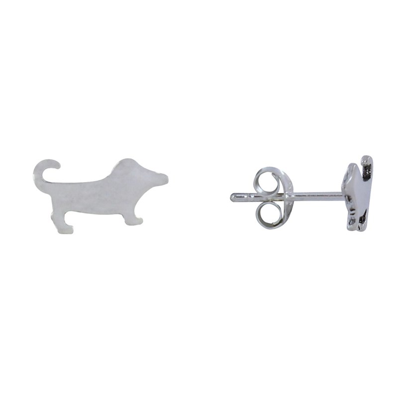 Boucles d'Oreilles Argent Clous Chien