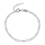 Bracelet Argent 925 Double Chaines Vénitienne et Billes