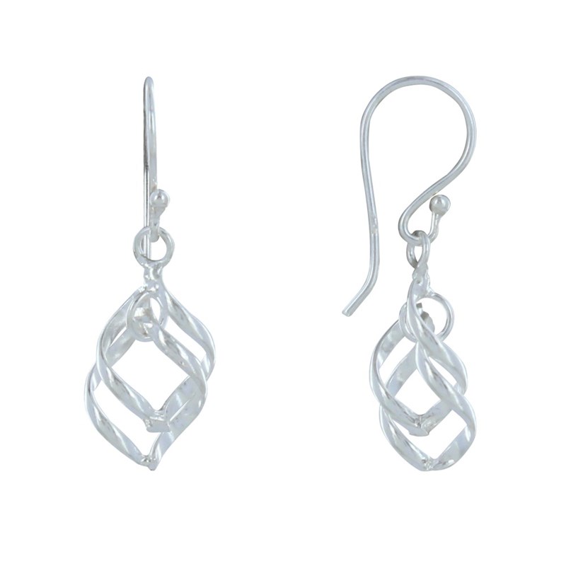 Boucles d'Oreilles Argent Losanges Entrelacés