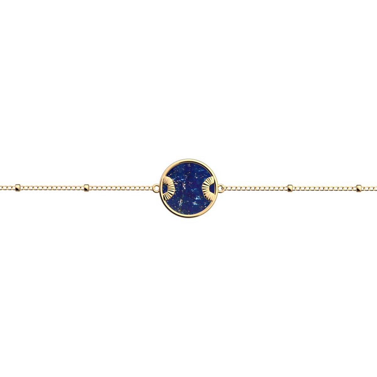 Bracelet souple Les Cadettes doré lapis lazuli