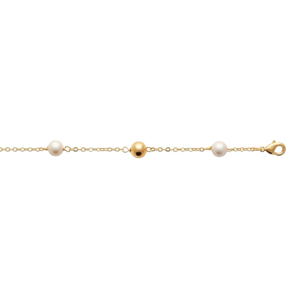 Bracelet Brillaxis perles et boules dorées