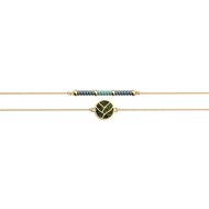 Bracelet Les Georgettes Tresse Iconic doré_x000D_
Collection Les Cadettes vert violet et gris