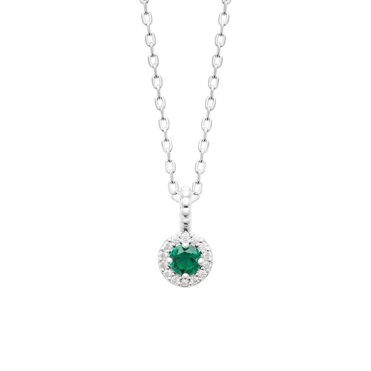 Collier Brillaxis argent rodhie et oz vert
45 cm