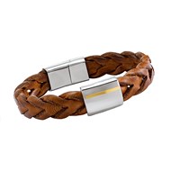 Bracelet Jourdan Artemis Acier Cuir marron_x000D_
Bande Or 750/1000