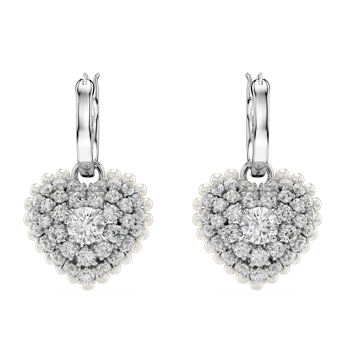 Boucles d'oreilles pendantes Swarovski Hyperbola_x000D_
coeur - vue 3