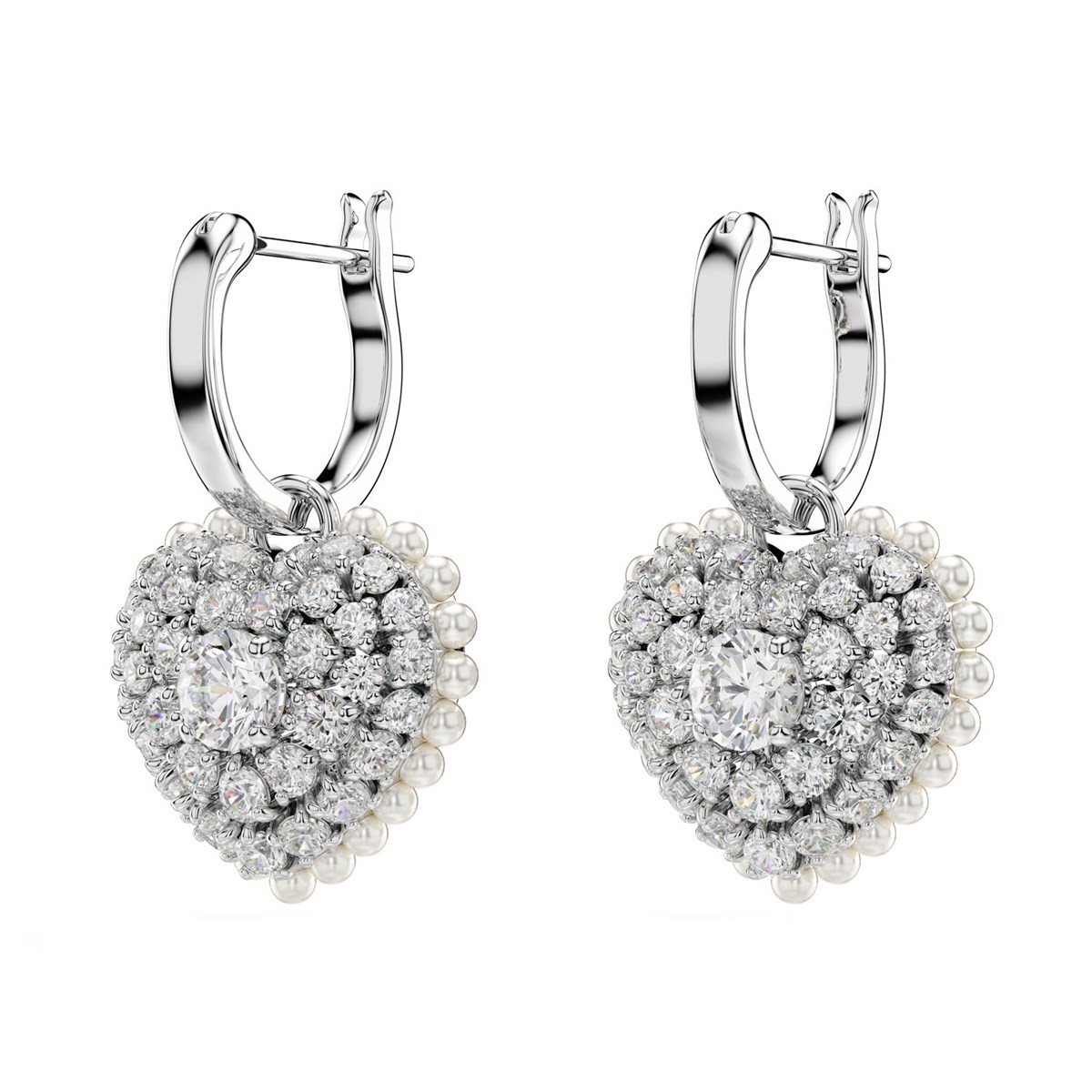 Boucles d'oreilles pendantes Swarovski Hyperbola_x000D_
coeur - vue 4