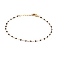 Bracelet Brillaxis plaqué or perles Miyuki noires