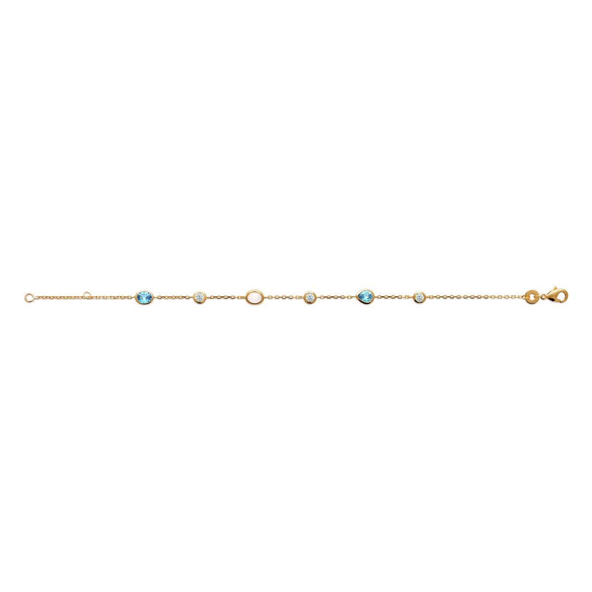 Bracelet Brillaxis plaqué or bleu OZ - vue 3
