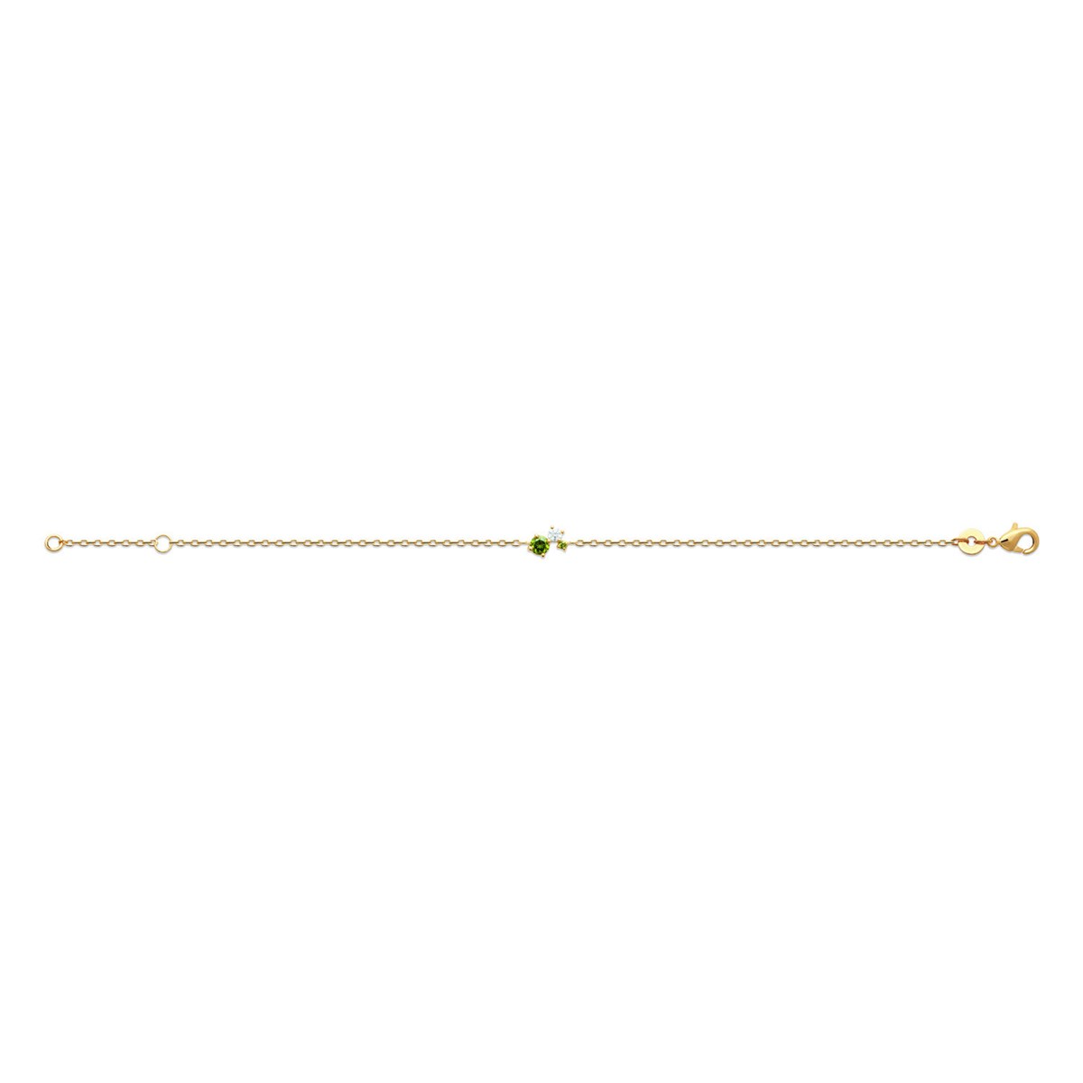 Bracelet Brillaxis plaqué or oxyde vert et blanc - vue 3