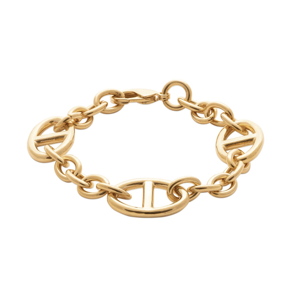 Bracelet Brillaxis gros maillons plaqué or 20 cm