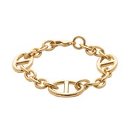 Bracelet Brillaxis gros maillons plaqué or 20 cm