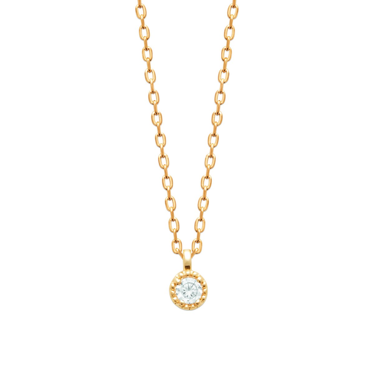 Collier Brillaxis pendentif oxyde de zirconium 4 mm
45 cm