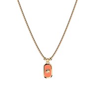 Collier Les Cadettes Felicidad
doré médaillon soleil corail