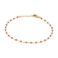 Bracelet Brillaxis plaqué or perles Miyuki rouges