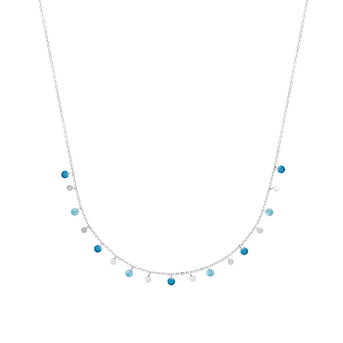 Collier Brillaxis argent pampilles bleues