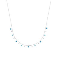 Collier Brillaxis argent pampilles bleues