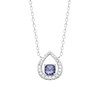 Collier Brillaxis argent goutte bleue - vue V1