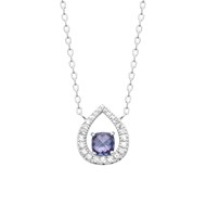 Collier Brillaxis argent goutte bleue