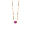 Collier Brillaxis solitaire rouge_x000D_
Plaqué or - vue V1