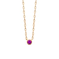 Collier Brillaxis solitaire rouge_x000D_
Plaqué or