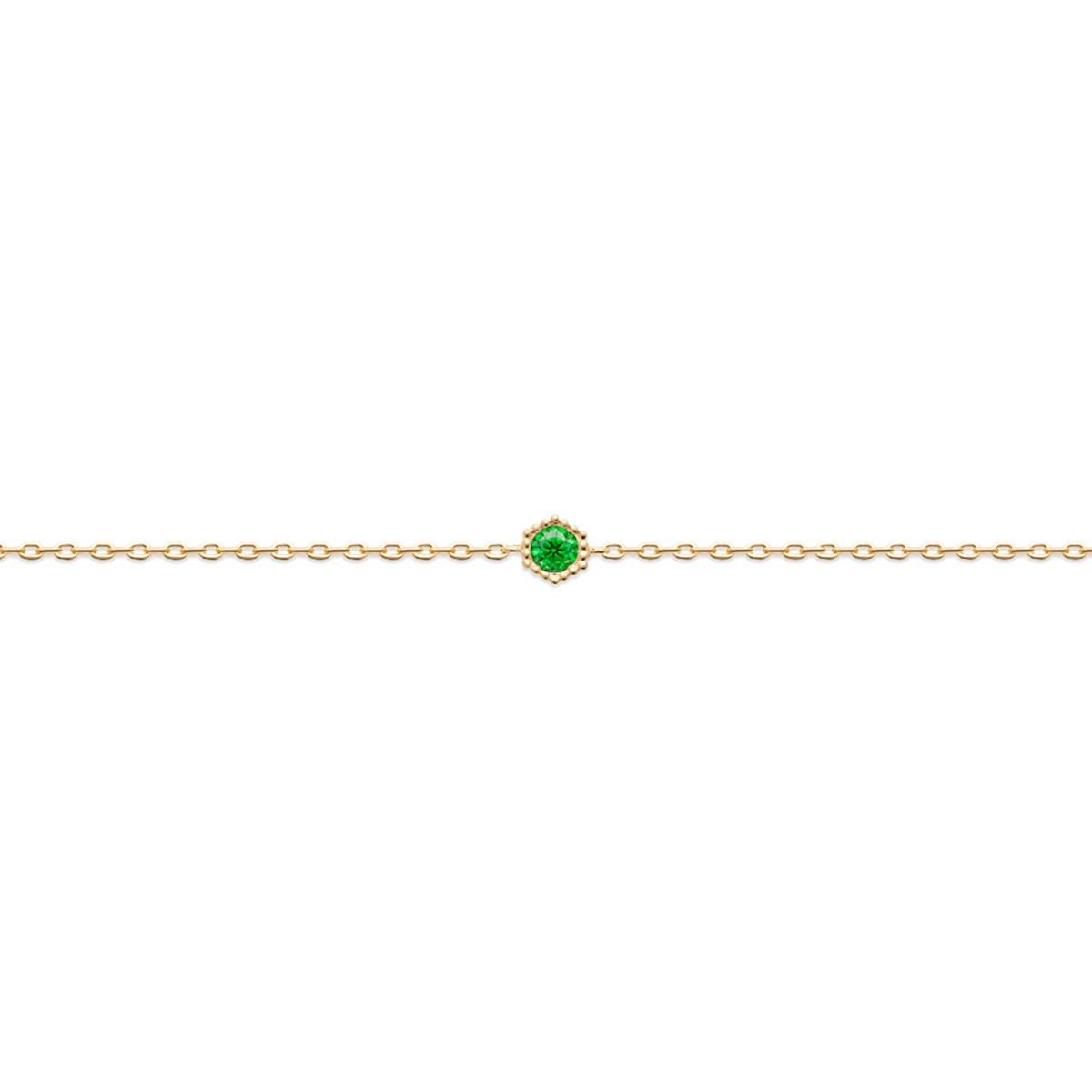 Bracelet Brillaxis solitaire vert plaqué or - vue 4