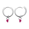 Boucles d'oreilles créoles Brillaxis pampille_x000D_
fuschia argent - vue V3