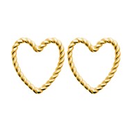 Boucles d'oreilles Brillaxis coeur torsadé_x000D_
plaqué or