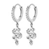 Boucles d'oreilles créoles Brillaxis serpent argent - vue V1