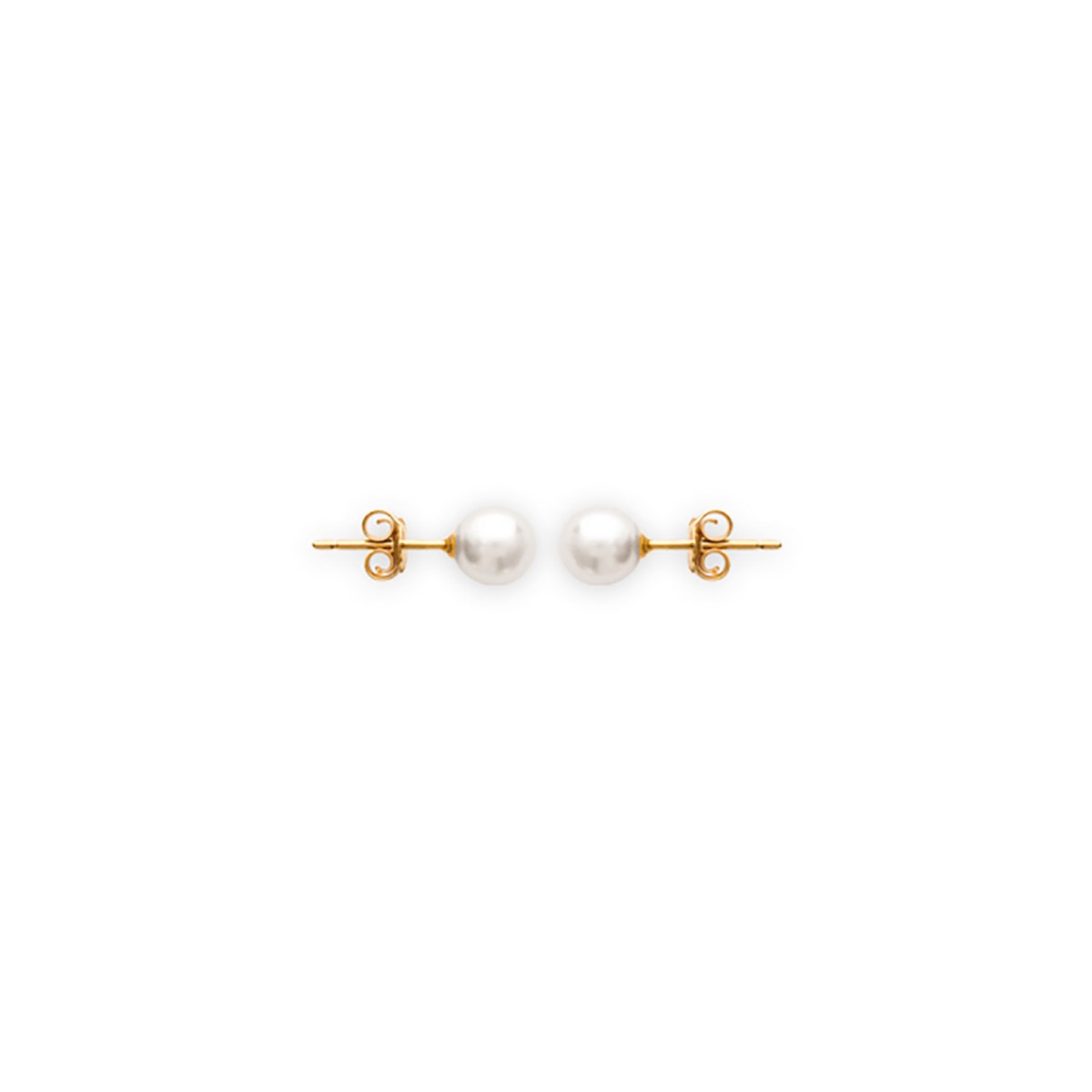Boucles d'oreilles Brillaxis perles plaqué or 6mm - vue 2