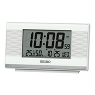 Réveil Seiko affichage digital plastique blanc perle