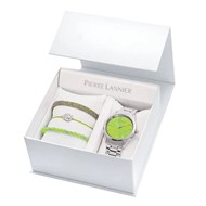 Coffret femme ROXANE cadran vert bracelet acier
Pierre Lannier x Les Interchangeables Edition limitée