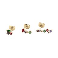 Set de trois piercings puces Agatha argent Amas doré