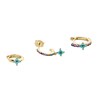 Set de trois piercings créoles Agatha argent oxydes_x000D_
ligne Beloved - vue V1