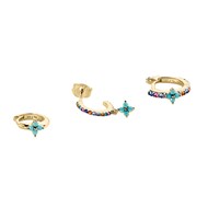 Set de trois piercings créoles Agatha argent oxydes_x000D_
ligne Beloved