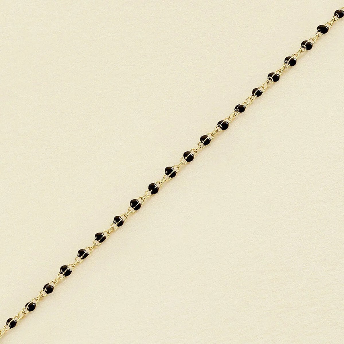 Bracelet Agatha Smarty doré perles émail noir - vue 3