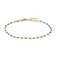 Bracelet Agatha Smarty doré perles émail vert