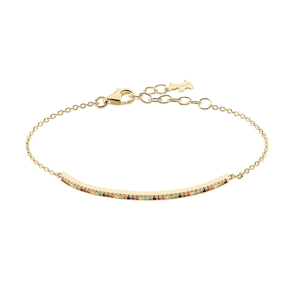 Bracelet Agatha argent doré barrette multicolore
ligne Rainbow