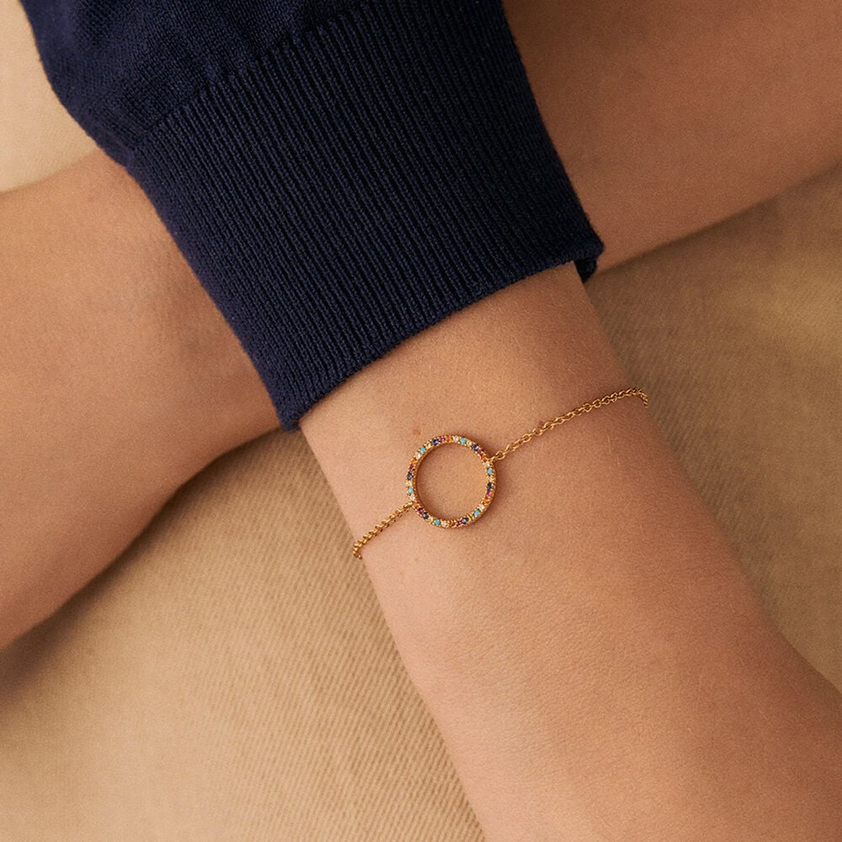 Bracelet Agatha argent doré cercle multicolore
Collection Rainbow - vue 2