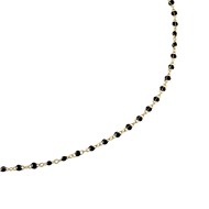 Collier Agatha laiton doré perles émail noir