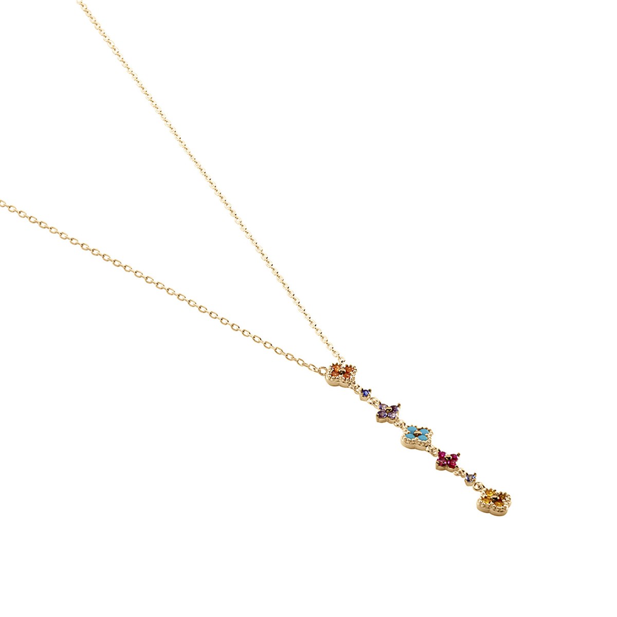 Collier en Y Agatha Beloved rangée fleurs oxydes_x000D_
multicolores