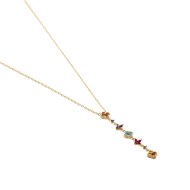 Collier en Y Agatha Beloved rangée fleurs oxydes_x000D_
multicolores