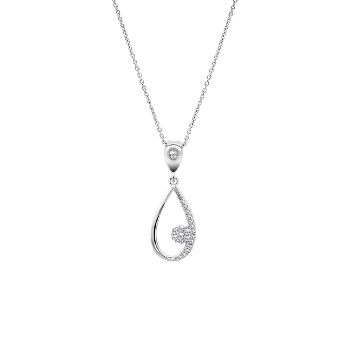 Collier Lotus Silver goutte argent