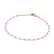 Bracelet Brillaxis plaqué or perles Miyuki roses